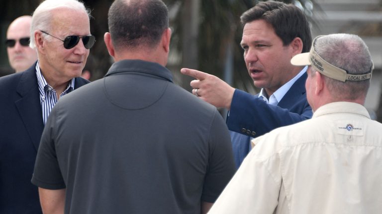 Joe Biden, Ron DeSantis project unity during president’s visit to Ian disaster zone in Florida