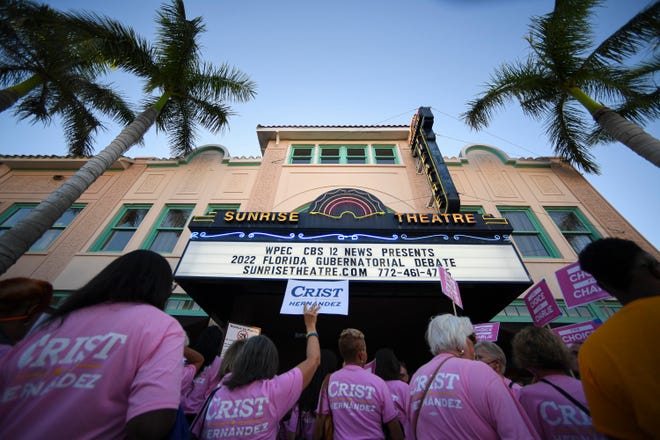 Scenes ahead of the 2022 Florida Gubernatorial Debate held in Fort Pierce on Oct. 24, 2022.