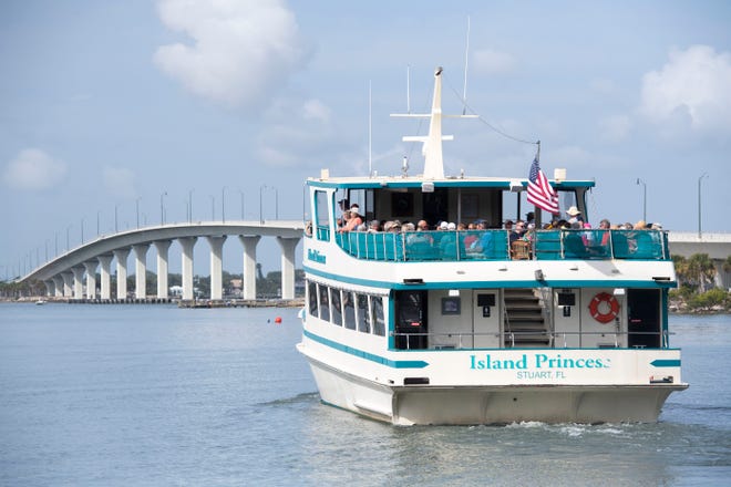 The Island Princess Cruises boat motors along the St. Lucie River on Thursday, March 12, 2020, in Stuart.
