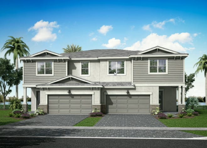 A rendering shows a variation of what 64 duplex units of a Jensen Beach residential community would like after construction. The 169-unit community slated for Northwest Goldenrod Road was unanimously approved by the Martin County Commission on Nov. 22, 2022.
