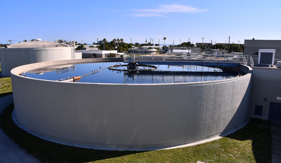 The separation tank at the Brevard Coutny South Beaches Wastewater Facility in Melbourne Beach separates the solids from the liquids.