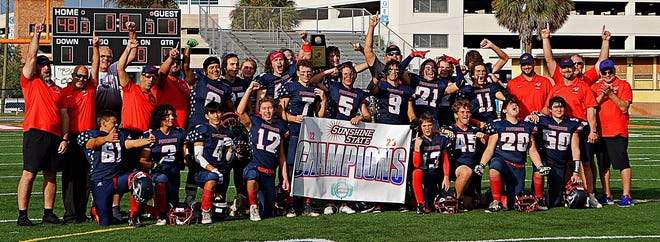 Master's Academy defeated Sarasota Christian 48-0 on Nov. 19 to earn the SSAC AA football Championship in at Bryant Stadium in Lakeland.