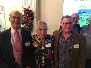 (From left to right) Peter Conze, Jr., president of the The Guardians of Martin County, Barbara Birdsey, president of The Treasured Lands Foundation, and conservationist Jeff Corwin attended a Dec. 7 event at the Hobe Sound Golf Club.