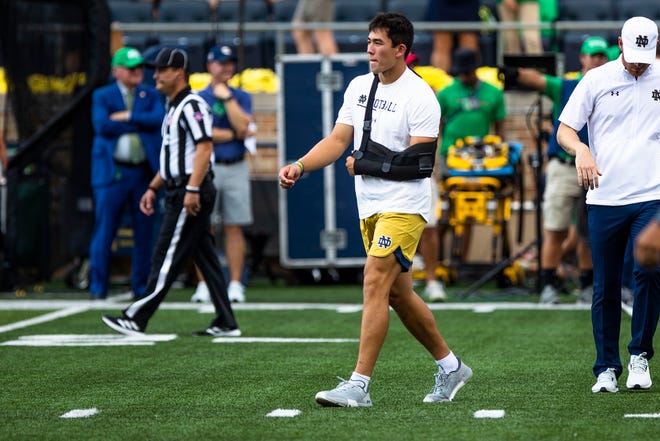 Tyler Buchner, who started Notre Dame's first two games, injured his non-throwing shoulder in week two and will play for the first time since then in the TaxSlayer Gator Bowl on Dec. 30 at TIAA Bank Field.