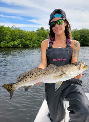 Capt. Cherlyn Arnold of @ateamfishingcharter in Vero Beach (on IG) caught & released this nice trout on Dec. 5, 2022.