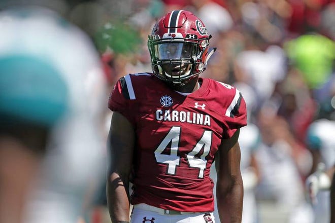 South Carolina linebacker Sherrod Greene has been in the program for a total of six years and is one of three "Super-Seniors" on the Gamecocks' roster.