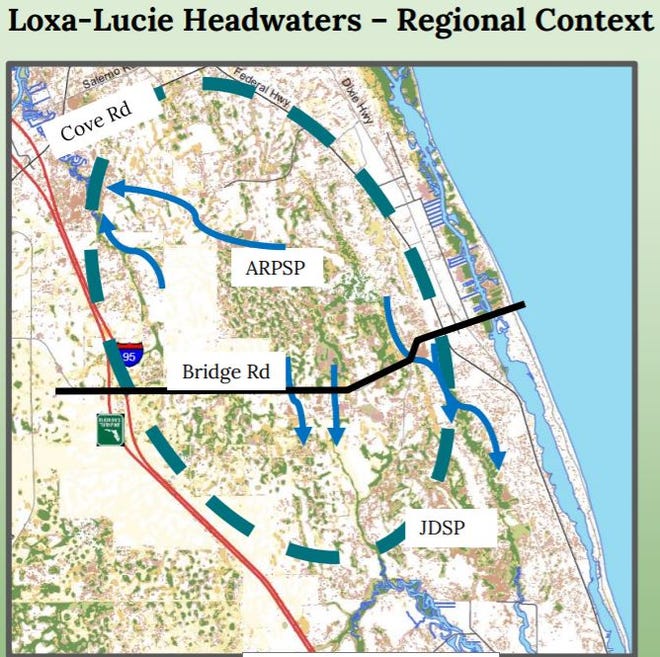 The Loxa-Lucie Headwaters Initiative hopes to create an expansive 70,000-acre wildlife corridor connecting land between Atlantic Ridge Preserve and Jonathan Dickinson State Parks