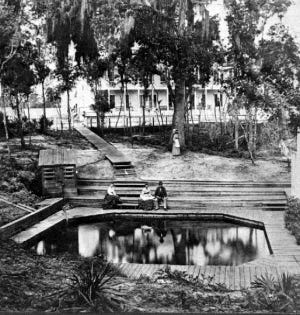 Green Cove Spring, 1870. The health benefits of Florida springs were among the many lures the abolitionists used to attract like-minded folks to Florida