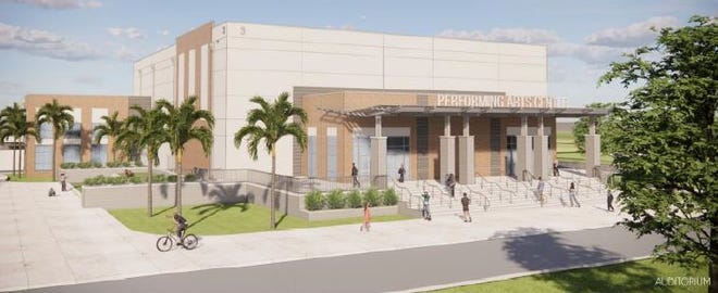 An artist's rendering of the new St. Lucie County high school auditorium.