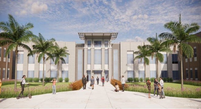 An artist's rendering of the planned high school in Tradition in St. Lucie County.