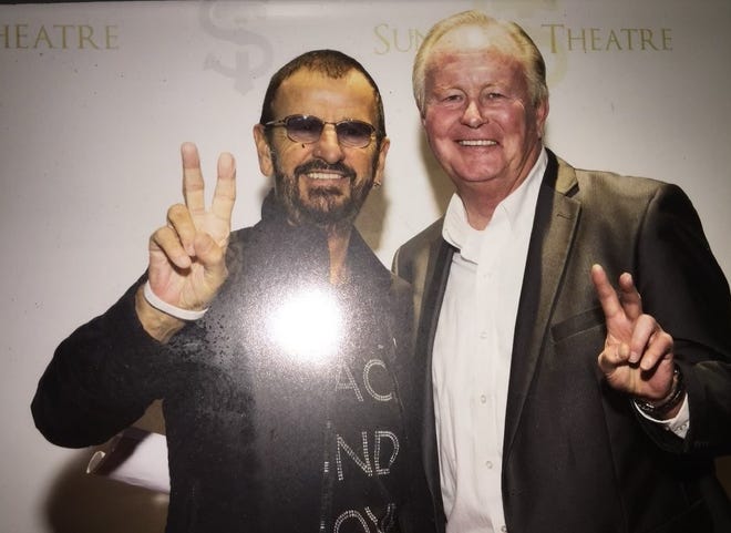 Former Sunrise Theatre Director John Wilkes (right) seen with Ringo Starr, drummer for the Beatles.