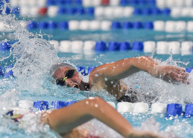 Jensen Beach's Brynn Stoneburg competes in the girls 200 Yard Freestyle during the 2022 Florida High School Athletic Association Class 2A Swimming and Diving State Championships on Saturday, Nov. 19, 2022, at Sailfish Splash Waterpark in Stuart.
