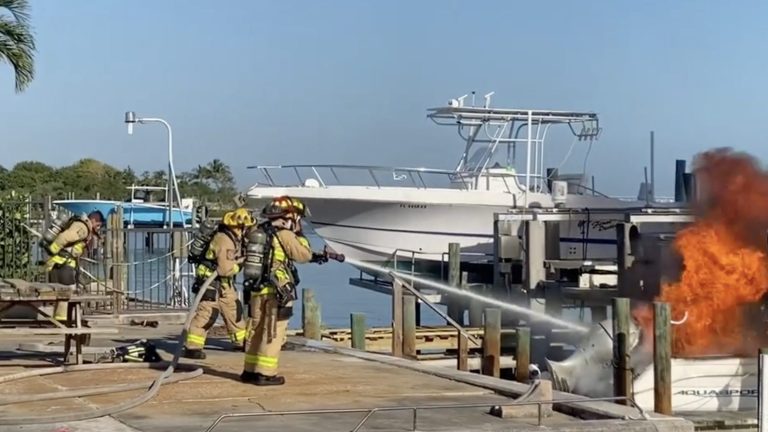 No injuries after boat engulfed in flames off Rocky Point in Port Salerno