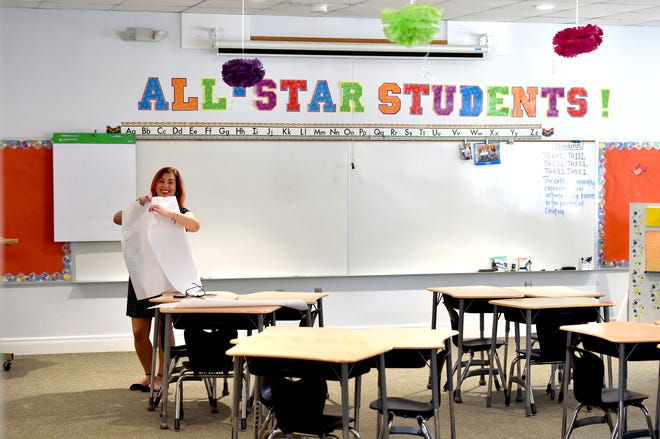 The first day of school, Monday, August 13, 2018, at Creative Arts Academy of St. Lucie, a new K-8 school in Fort Pierce, part of St. Lucie Public Schools in St. Lucie County. "The first day is always an exciting day, the kids are excited to come back, their teachers are all excited, and we're just looking forward to another great year," said Wayne Gent, Superintendent of St. Lucie Public Schools.