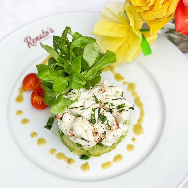 At Renato's Palm Beach, a jumbo lump crab meat dish that's refreshing and popular at lunch.