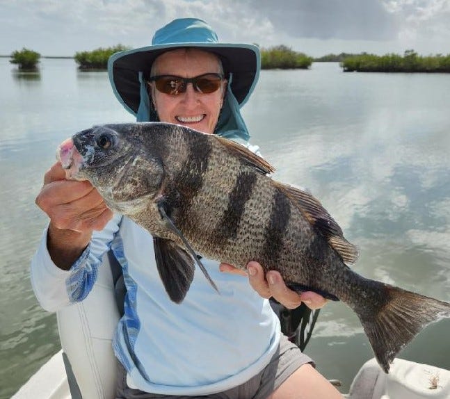 Gayle Giza with a nice black drum plucked out of the intracoastal.