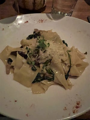 The half portion of the Porcini Pappardelle was a rich and decadent dish.