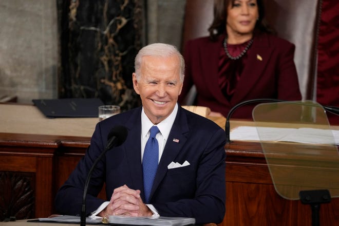 President Joe Biden, seen here during the State of the Union address on Feb. 7, indirectly called out U.S. Sen. Rick Scott and his federal legislative "sunset" proposal.