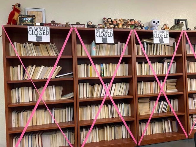 Parent Angela Love took this picture Wednesday Sept. 14, 2022, of her child's classroom during orientation at Storm Grove Middle School in Indian River County, Florida.