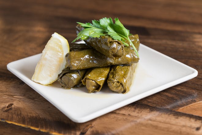 Stuffed grape leaves from the Great Greek Mediterranean Grill in Port St. Lucie.