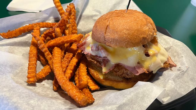 The Chicken Cordon Bleu Sandwich featured hot, moist, and crispy chicken and a salty essence thanks to the ham and bacon. Melted Swiss cheese and honey mustard completed the complement of flavors and textures.