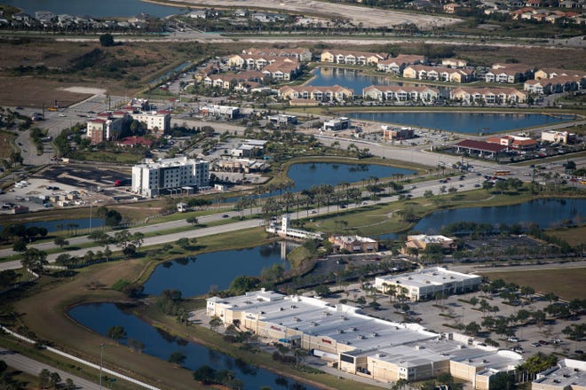An aerial view of the Tradition area in Port St. Lucie on Tuesday, April 6, 2021.