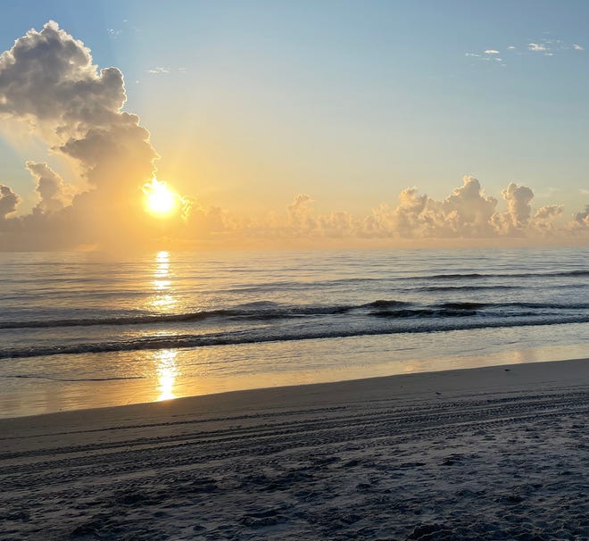 The sun rises at St. Augustine Beach.