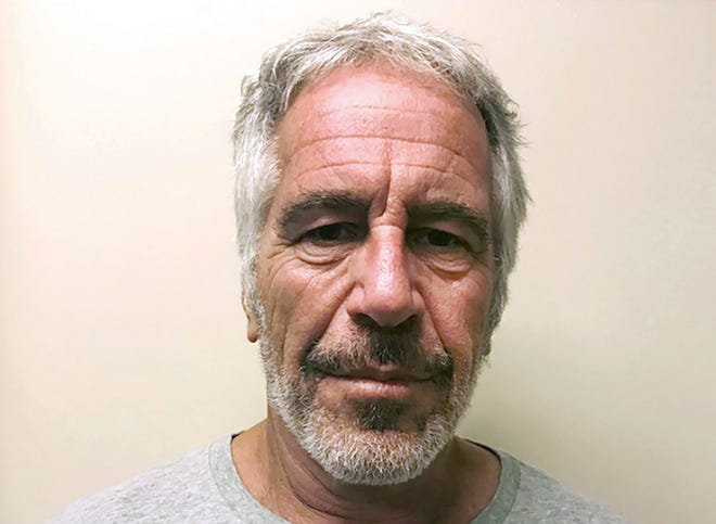 Jeffrey Epstein's photo on New York state's sex offender registry.
