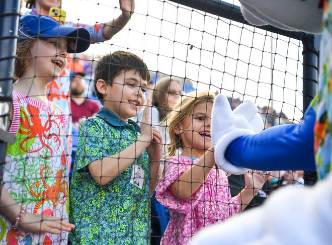 New York Mets fans packed Clover Park stadium for the spring training season home opener against the Miami Marlins on Saturday, Feb. 25, 2023, in Port St. Lucie. The Mets played split squad games Saturday. The other half of the team played the Houston Astros in West Palm Beach.