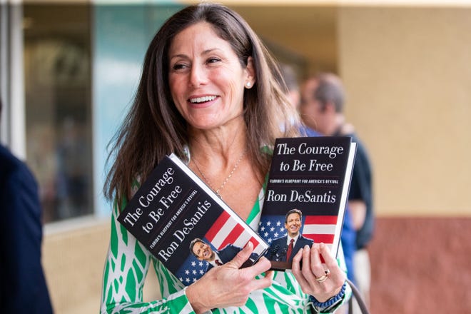 Supporters of Gov. Ron DeSantis have him sign copies of his introductory biography “The Courage to Be Free: Florida’s Blueprint for America’s Revival” at Books A Million on Thursday, March 23, 2023.