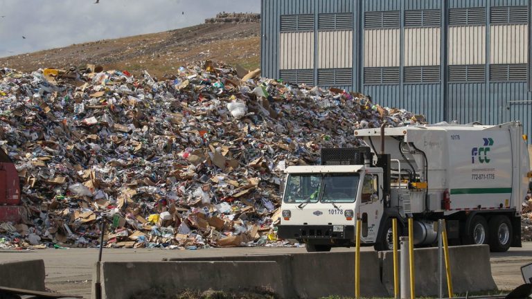 The St. Lucie County Landfill processes trash and recyclables in Fort Pierce