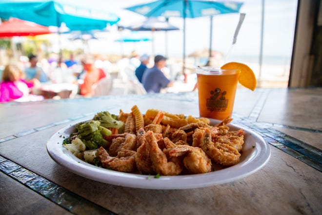 The shrimp basket and a sandblaster served at the Blue Parrot on Tuesday, Feb. 21, 2023.