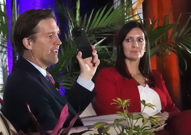 Jeff Greene said he will meet soon with new UF President Ben Sasse later this month and is willing to compromise to get a deal done for the UF campus. Sasse, a former U.S. senator, is seen here with Florida Lt. Gov. Jeanette Nunez in Daytona Beach.