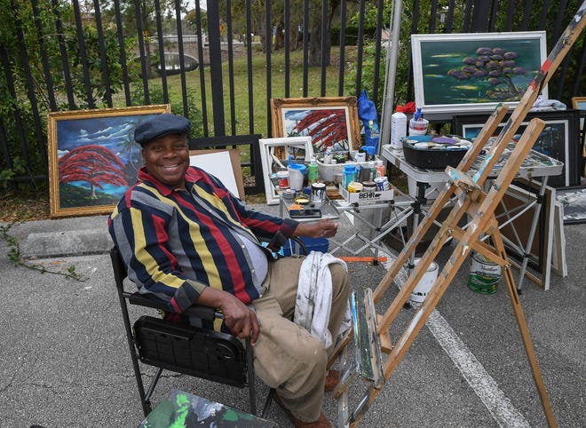 Art fans enjoy the 6th annual Highwaymen Art Show and Festival along N. 7th Street on Saturday, Feb. 18, 2023, in Fort Pierce. The show features Highwaymen paintings, along with their artists, Arts and crafts and tours of the Highwaymen Heritage Trail.