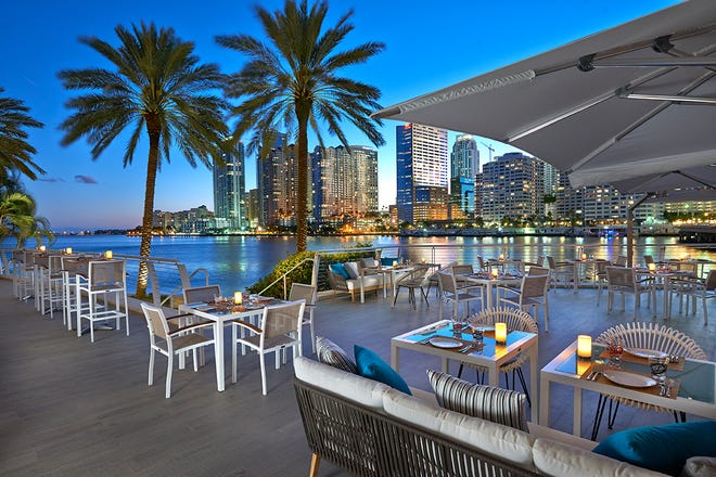 La Mar by Gaston Acurio offers splendid views of Miami and Biscayne Bay waters. The Peruvian-inspired restaurant is at the Mandarin Oriental hotel.