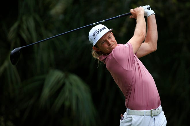 Cameron Smith tees off on 5 of the Players Stadium Course Monday, March 14, 2022 at TPC Sawgrass in Ponte Vedra Beach. Monday marked finishing third rounds and final rounds of golf for The Players Championship. Cameron Smith from Australia and resident of Jacksonville won the event at -13 par.