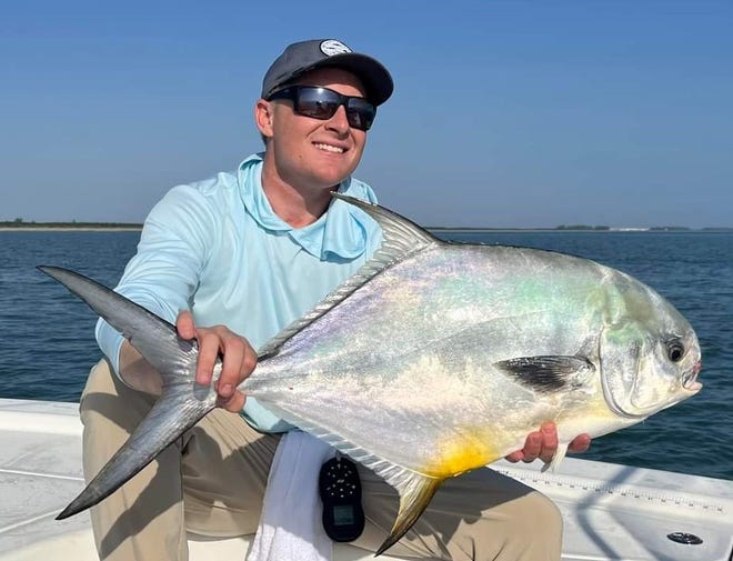 There has been good permit action says Capt. Giles Murphy of Stuart Angler. He caught this March 3, 2023 using a live crab.