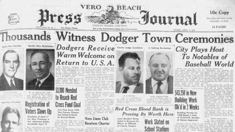 History made March 31, 1948, in Vero Beach: Brooklyn Dodgers play first game at Dodgertown