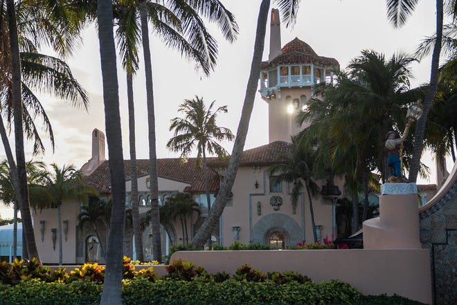 Mar-A-Lago, former President Donald Trump's residence on Thursday, March 30, 2023, in Palm Beach, FL. On Thursday, a grand jury in Manhattan voted to indict Trump in connection with an alleged payment of hush money to adult actress Stormy Daniels in 2016.