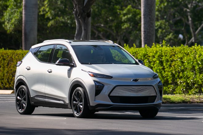 A Palm Beach Post reporter drives a 2023 Chevrolet Bolt EUV in Delray Beach. Featuring a base price advertised to start at $29,000, the Bolt EUV is one of the most affordable electric vehicles available on the market in 2023.