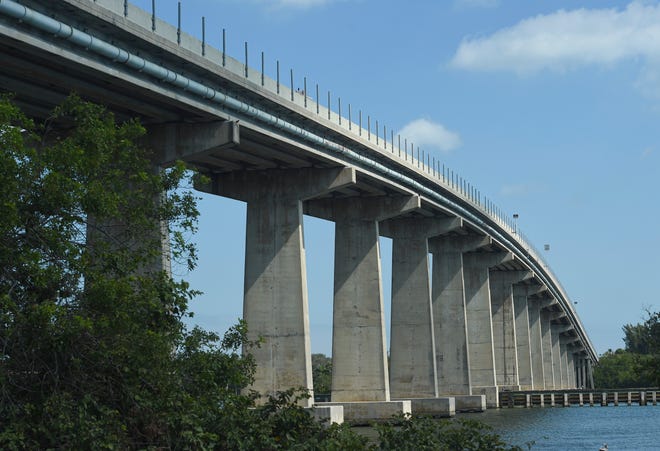 The A.B. Michael Bridge in Wabasso is seen on Tuesday, Feb. 28, 2023. After more than a year of delays, installation of the $1.4 million safety railing begins on March 31. The fence is designed to protect pedestrians and bicyclists as they cross from the mainland to the barrier island.