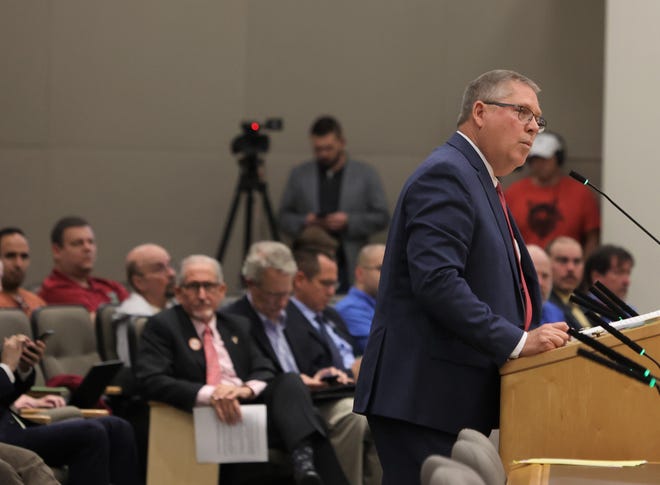 Rep. Chuck Brannan, R-Macclenny, presents House Bill 543: Concealed Carry of Weapons and Firearms Without a License at a Constitutional Rights, Rule of Law & Government Operations Subcommittee meeting on Tuesday, Feb. 7, 2023.