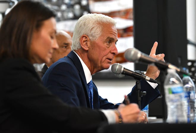 Candidate for governor, Charlie Crist, campaigns in West Palm Beach.