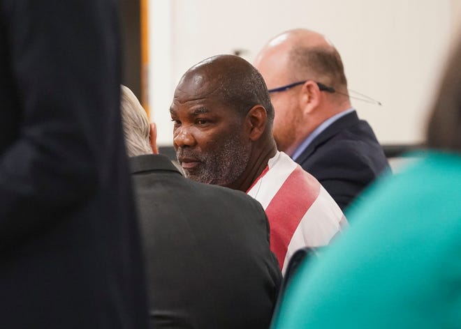 J.B. "Pig" Parker is sentenced to life in prison with the possibility of parole after 25 years in Circuit Judge William Roby's courtroom Friday, March, 31, 2023, at the Martin County Courthouse in Stuart. Parker is one of four men convicted of the April 2, 1982, murder of Frances Julia Slater, who was kidnapped shortly before midnight while working at a convenience store on U.S. 1 in north Stuart. Slater, of Jensen Beach, was later shot and stabbed off Kanner Highway west of Stuart. Parker was sentenced to death in 1983 after an 8-4 jury vote. In a second sentencing phase in 2000, a different jury favored execution 11-1.