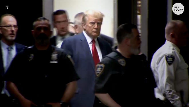 Former President Donald Trump pleads not guilty in Manhattan courtroom to 34 felony counts