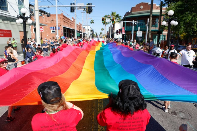 Tampa Pride Parade on March 26, 2022, two days before Florida Gov. Ron DeSantis signed the "Don't Say Gay" law.