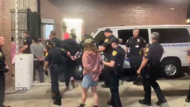 Democratic Party Chair Nikki Fried and Florida Senate Democratic leader Lauren Book were arrested Monday as part of a protest over an abortion ban.