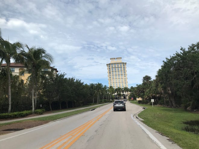 In the Know: Funny how you can make the Hyatt Regency Coconut Point Resort And Spa look like the Leaning Tower of Pisa with just the right angle. Construction projects line Coconut Road near the hotel. Apartments are planned for newly acquired land at the U.S. 41 intersection. Uploaded Aug. 30. 2022.