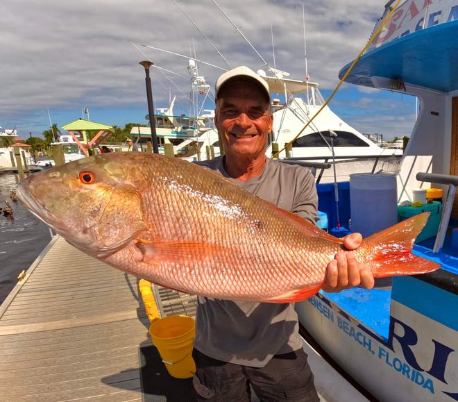 A customer fishing with Capt. Rocky Carbia on Safari I partyboat caught this mutton snapper Oct. 2, 2022.