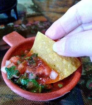 The house made salsa is thick, chunky, and delicious.